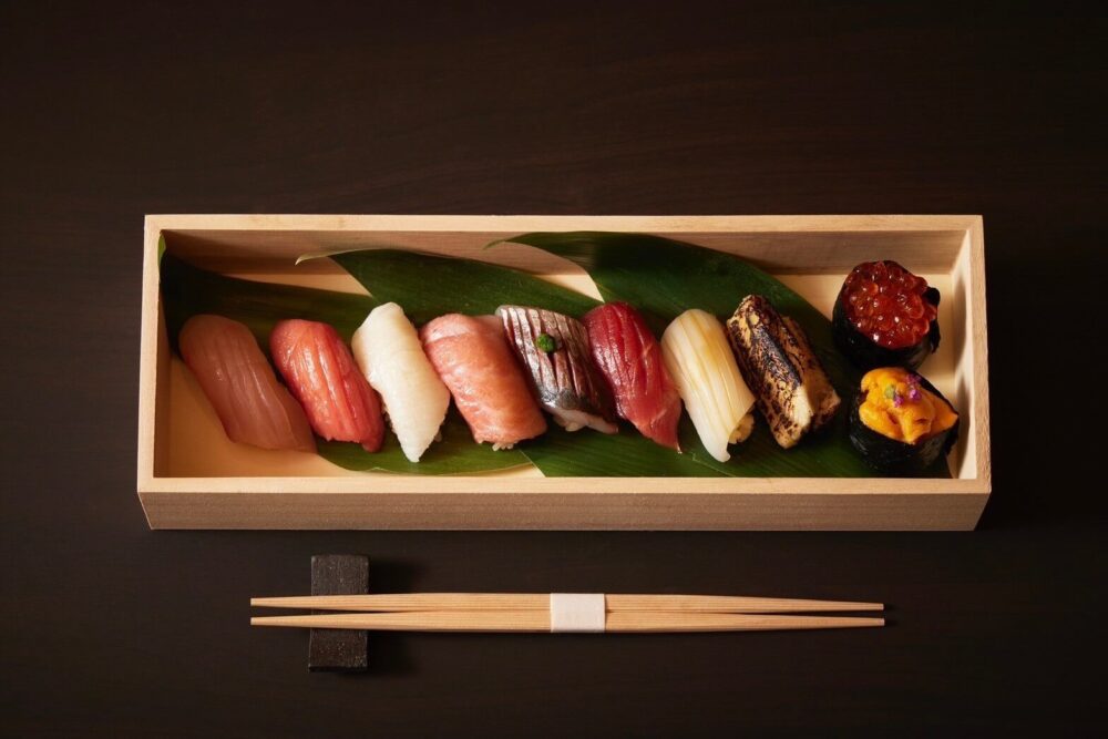 sushi delivered to a customer's house