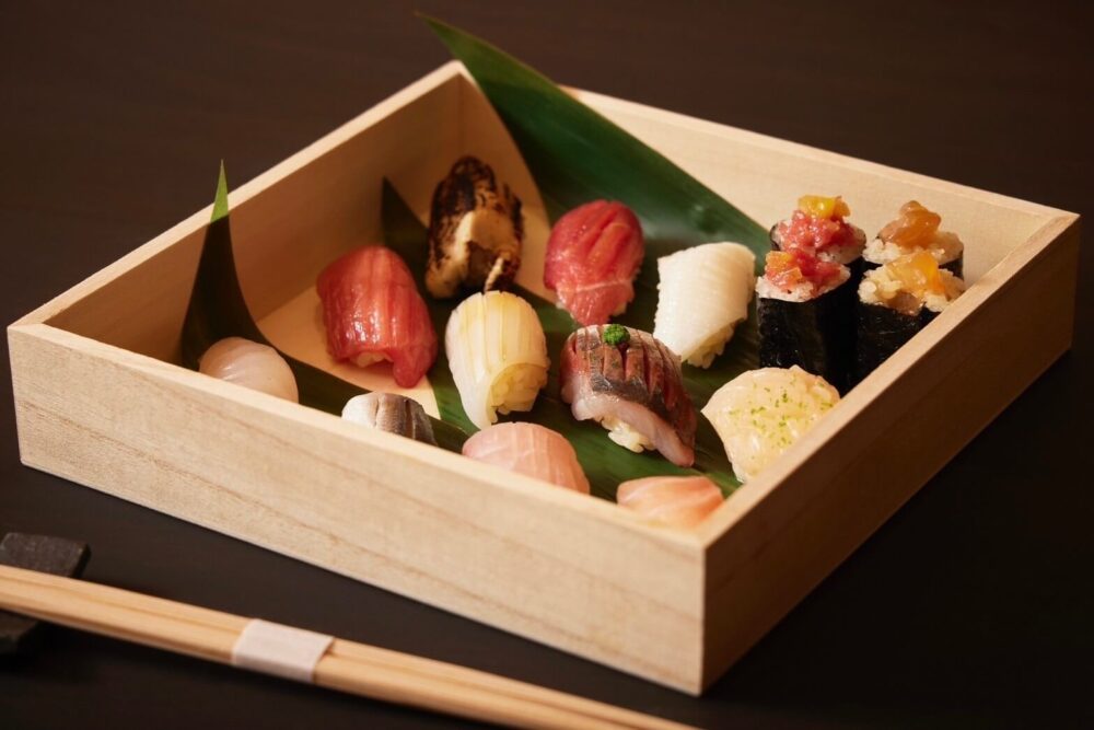 sushi delivered to a customer's house